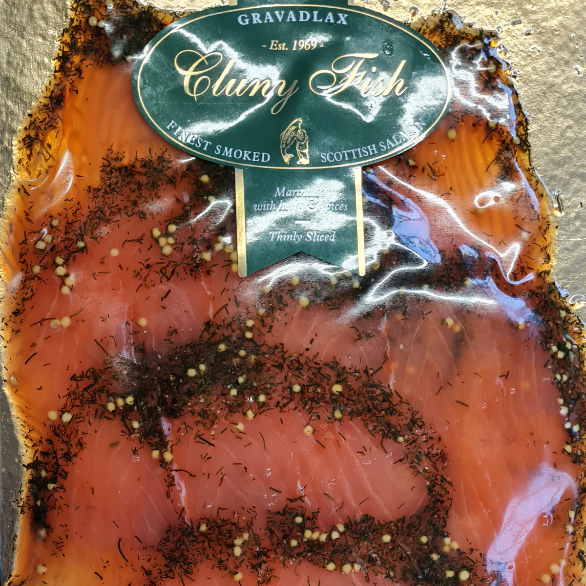 Plaque de saumon d'Ecosse Gravlax mariné aux herbes et épices (200 gr)